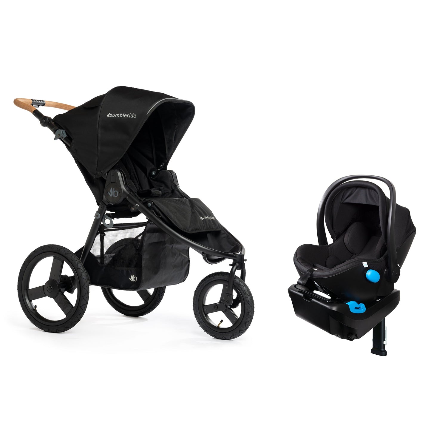 Bumbleride Speed Black + Clek Liing Railroad Ziip Travel System